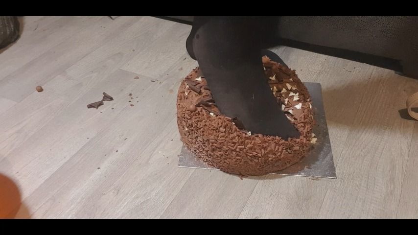 whole chocolate cake foot stomp