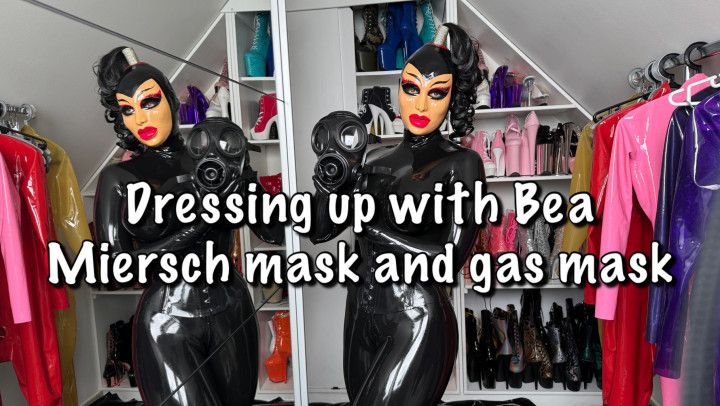 Dressing up with Bea Miersch mask and gas mask