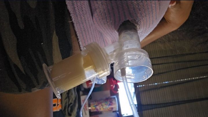 Pumping My Big Ebony step-Mommy Milkers