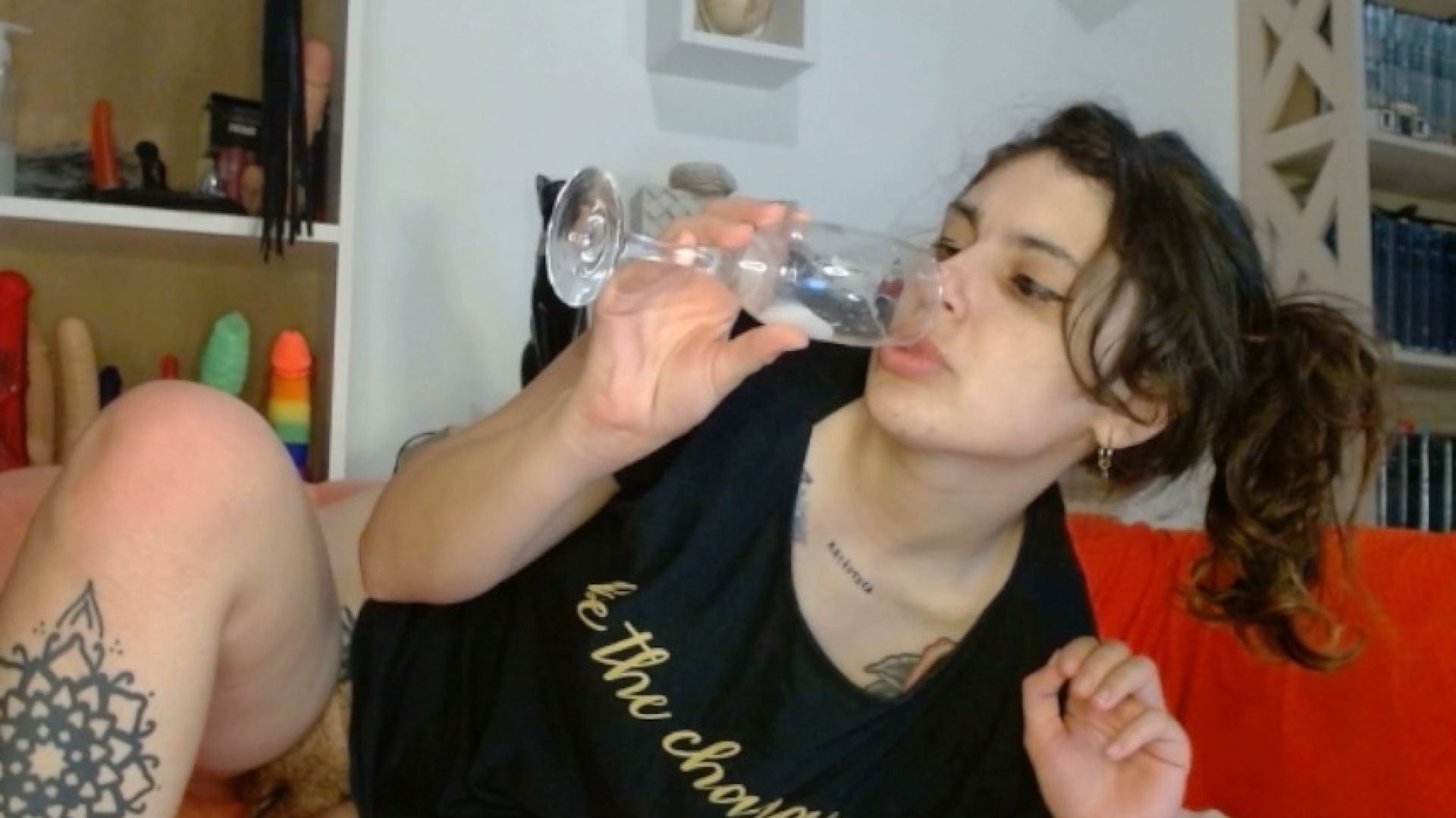 Big booty teen Eating anal cum after juicy Anal Farting fuck