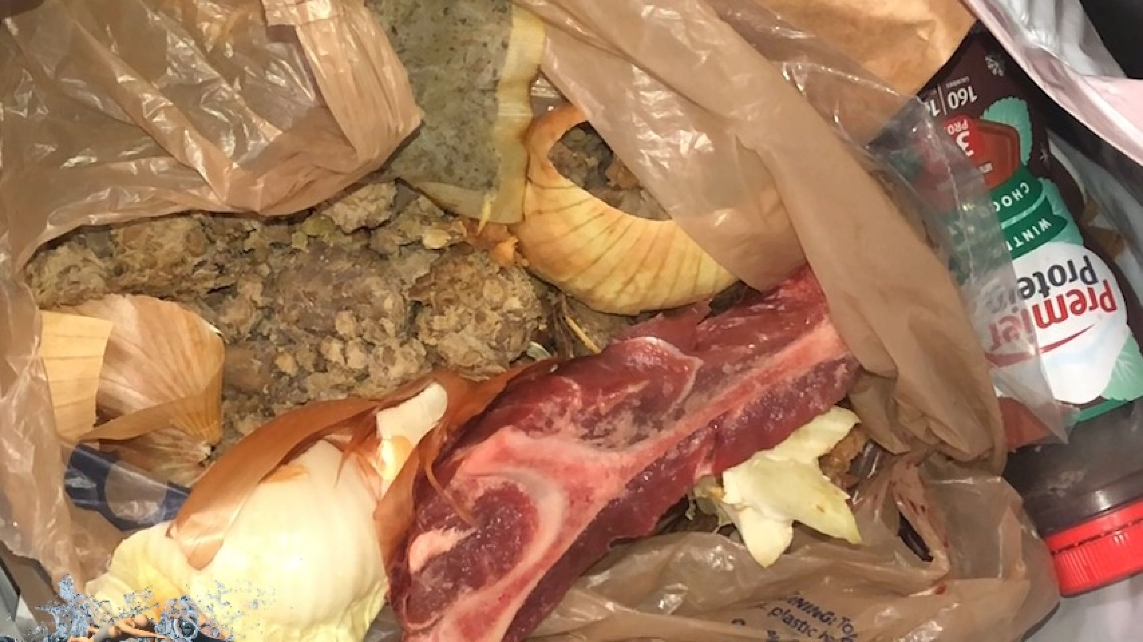 Tiny Human Swims in Giantess Trash