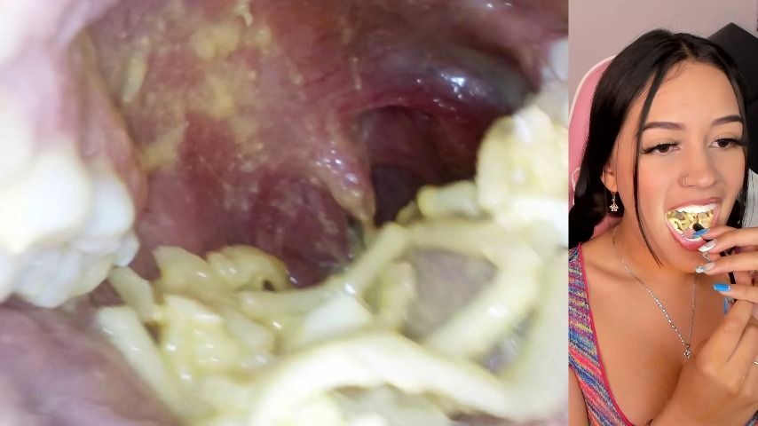 Eating nasty spaghetti with endoscopic camera