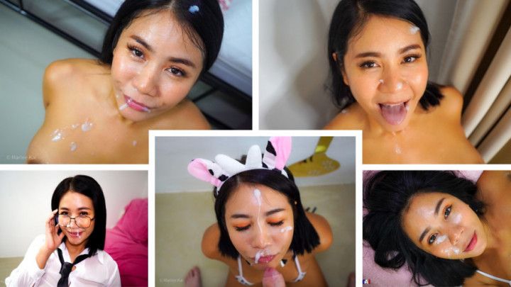 Facial Compilation from Hot Asian MILF