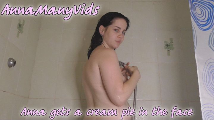 Anna gets a cream pie in the face