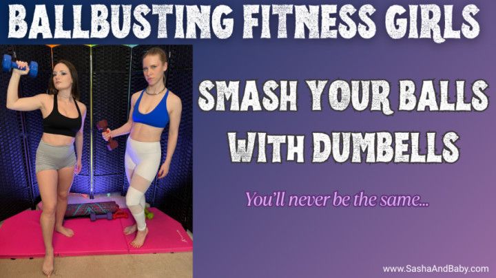 BALLBUSTING - Muscle Girls Bust - Your Balls with DUMBELLS