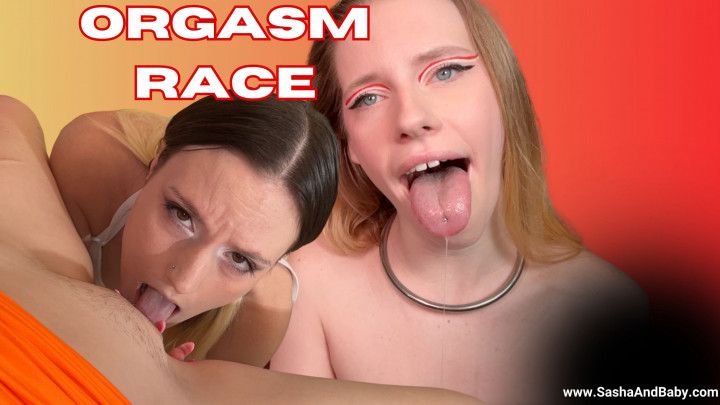 Orgasm Race With Remote Toy and Pussy Eating