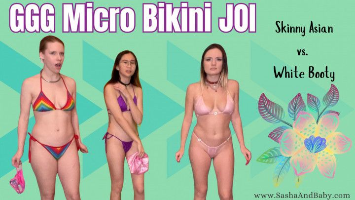 GGG Micro Bikini JOI - White Booty VS Skinny Asian - Collar