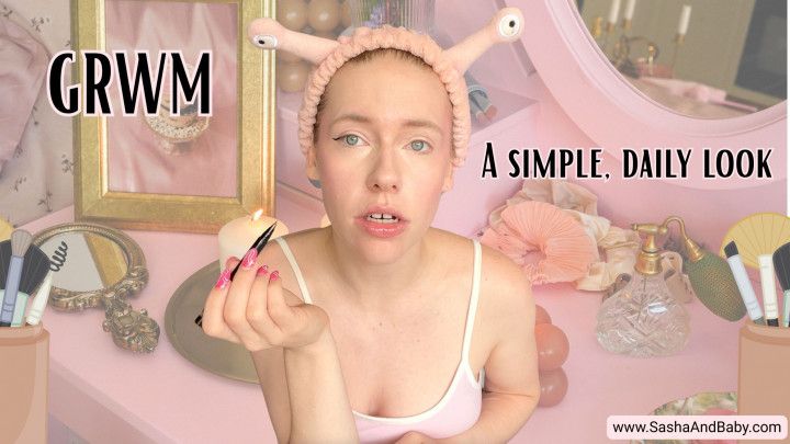 Simple Daily Makeup in Pajamas - GRWM 2 - Solo Female - SFW