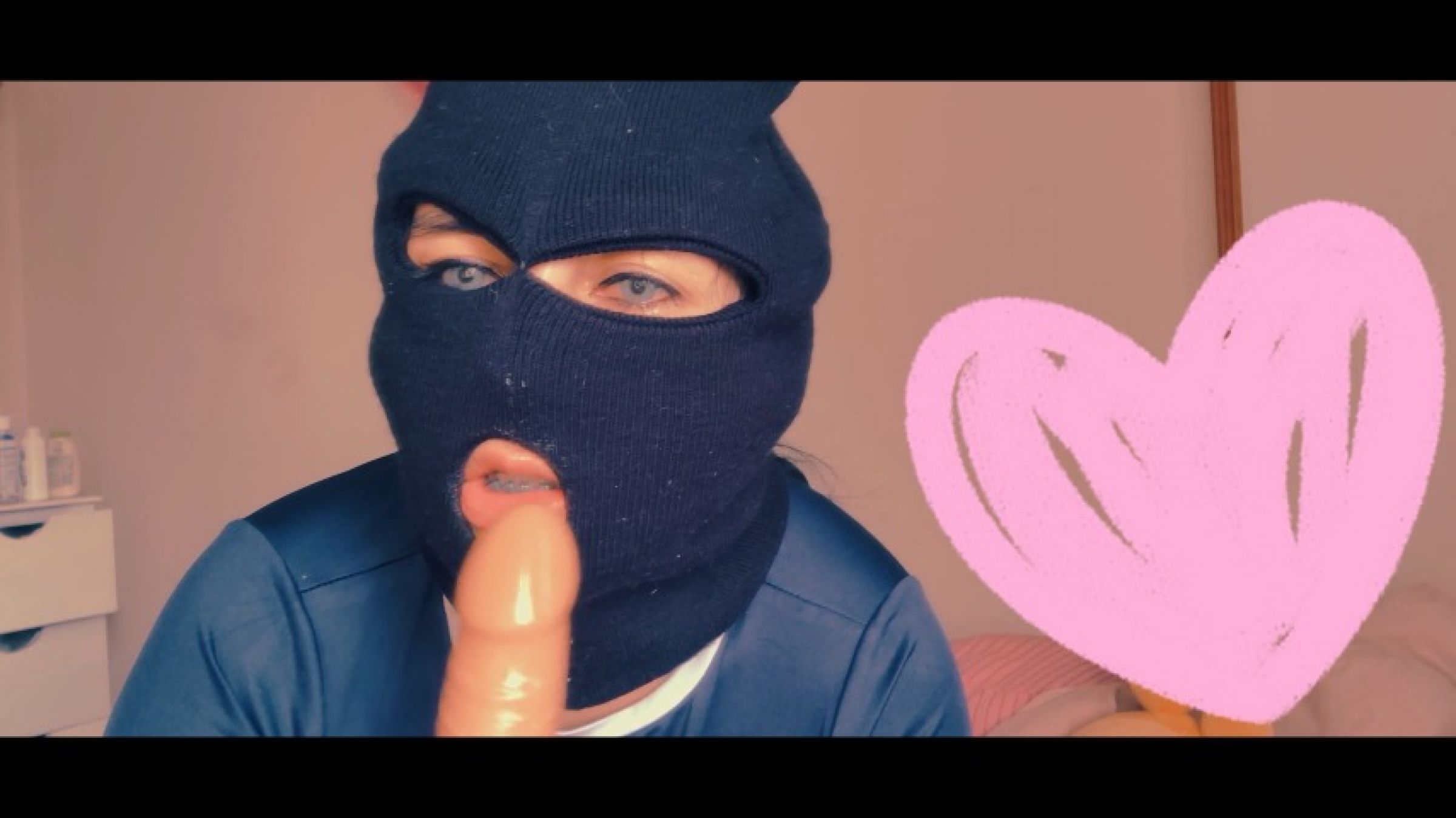 Masked girl wants to give a blowjob to your big cock
