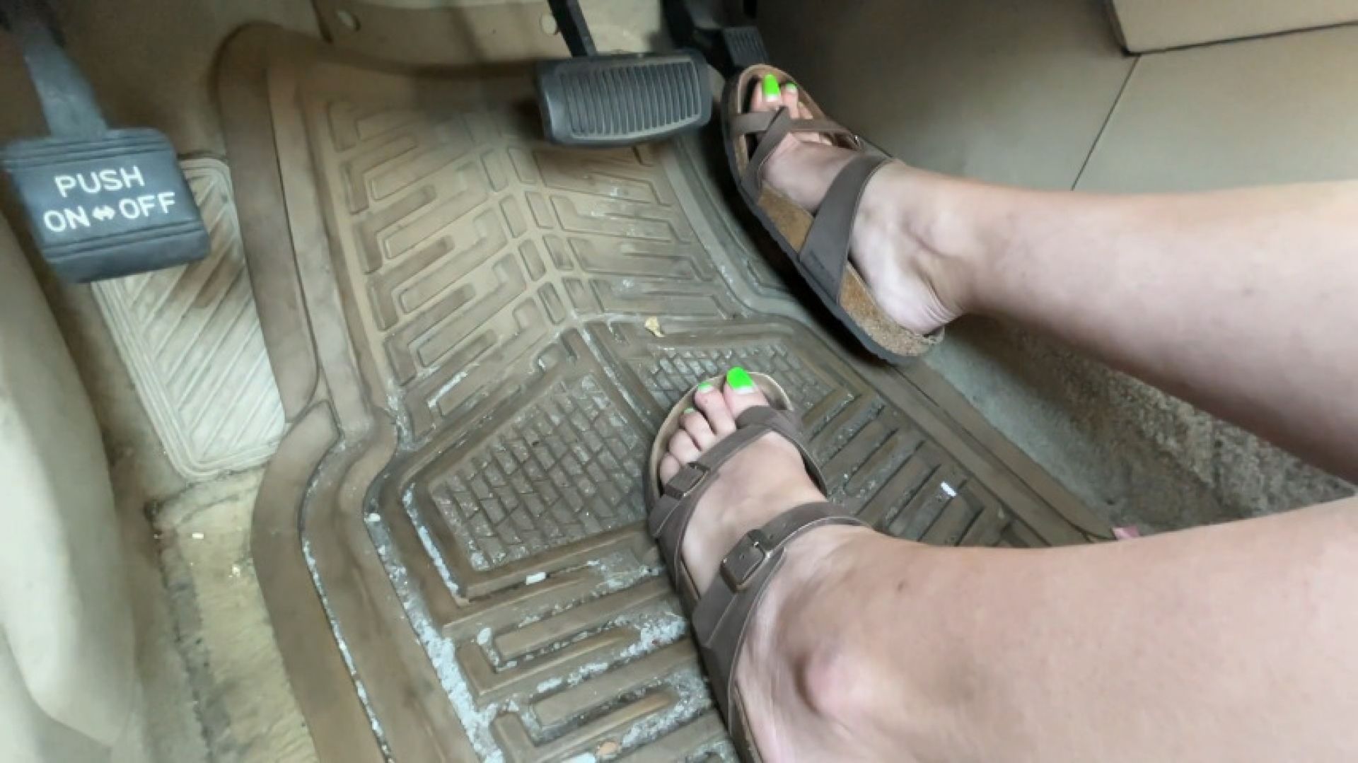 Talking &amp; Driving in Sandals With Dirty Floor Mats