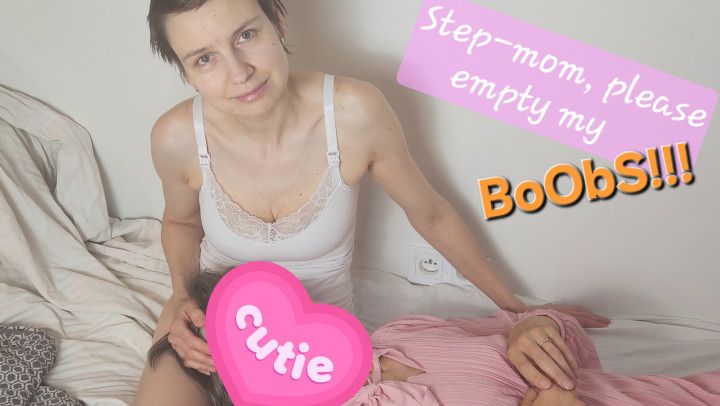 Step-mom empties step-daughter's big milky tits