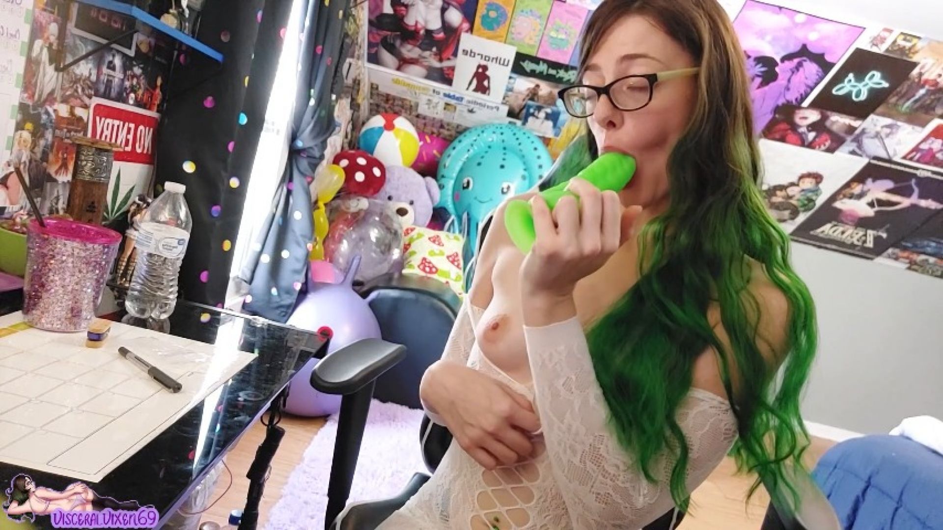 Sloppy drooly blowjob &amp; masturbation