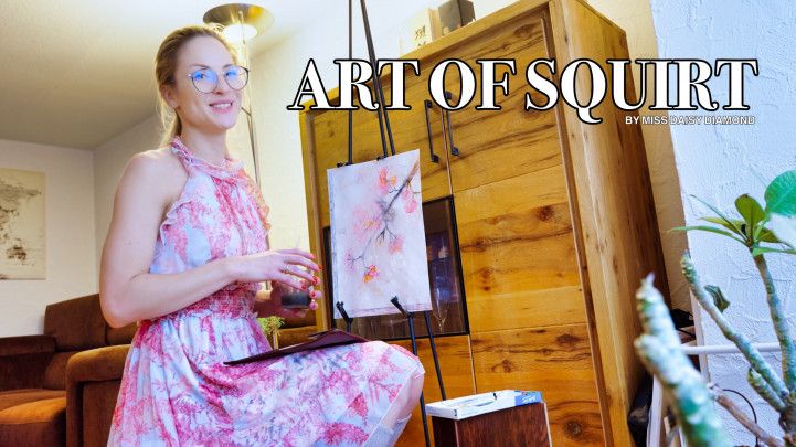 Blossom in the Rain Fluid Medium Art by Miss Daisy Diamond