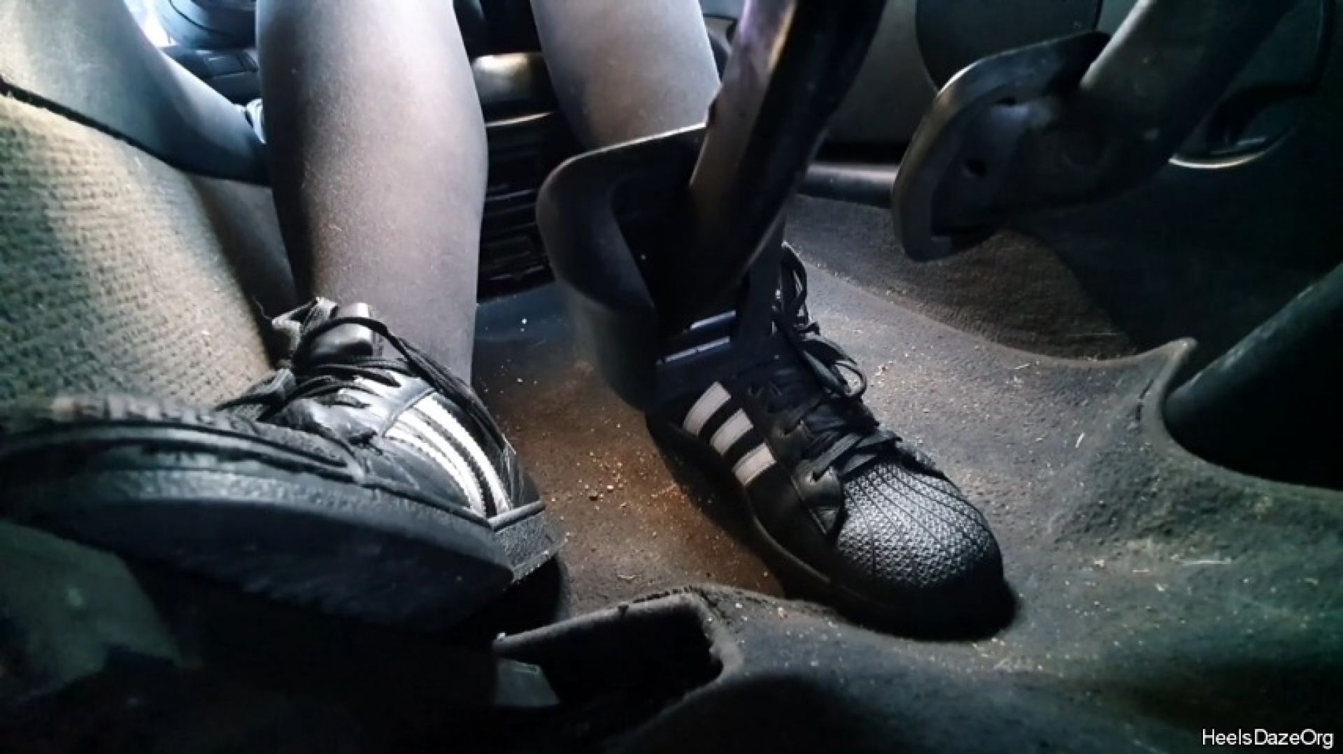 Driving BMW e46 in Adidas