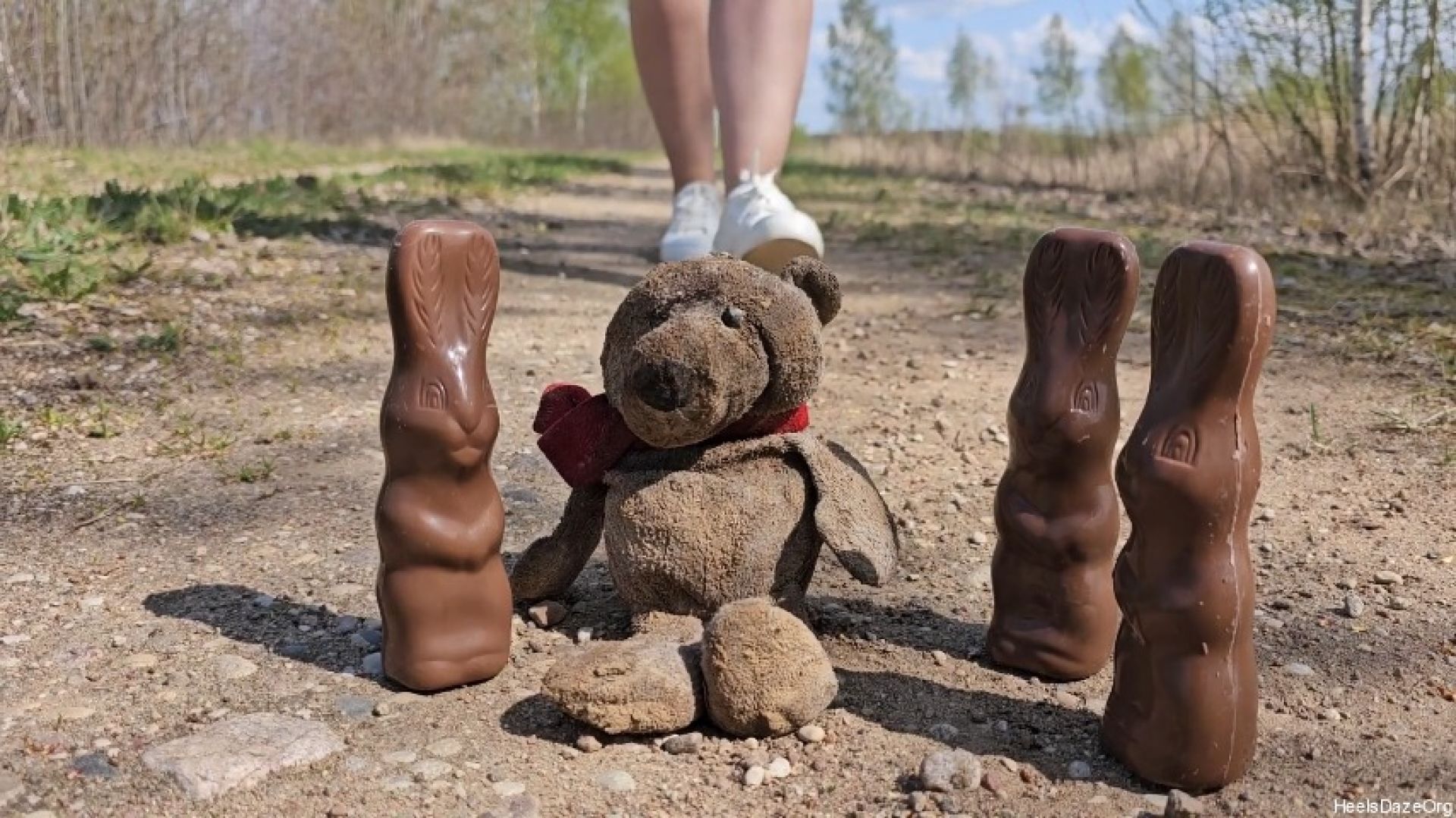 Chocolate Bunnies Crush in White Sneakers