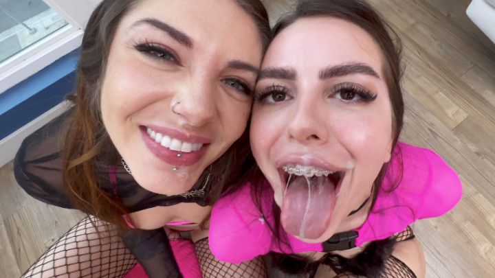 Two Cock-Hungry Sluts Drain You of Cum