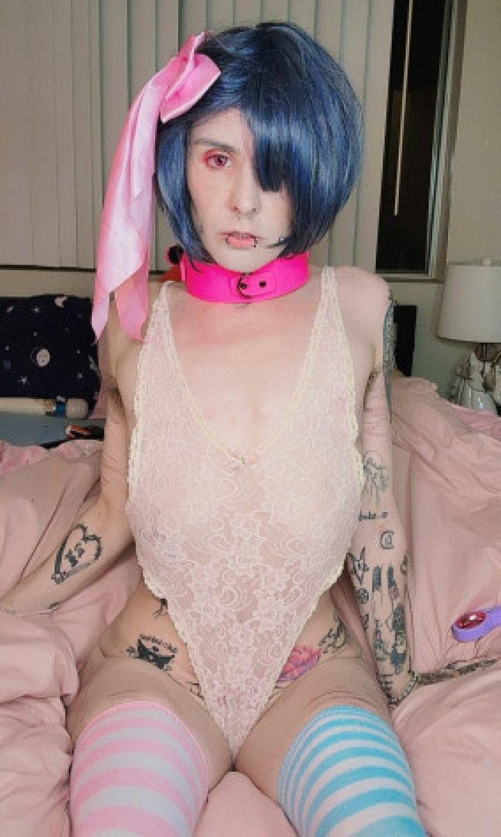 horny femboy begs for your cock while playing with himself