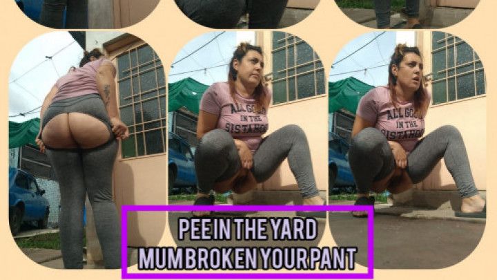 Step-mommy rips her pants to pee