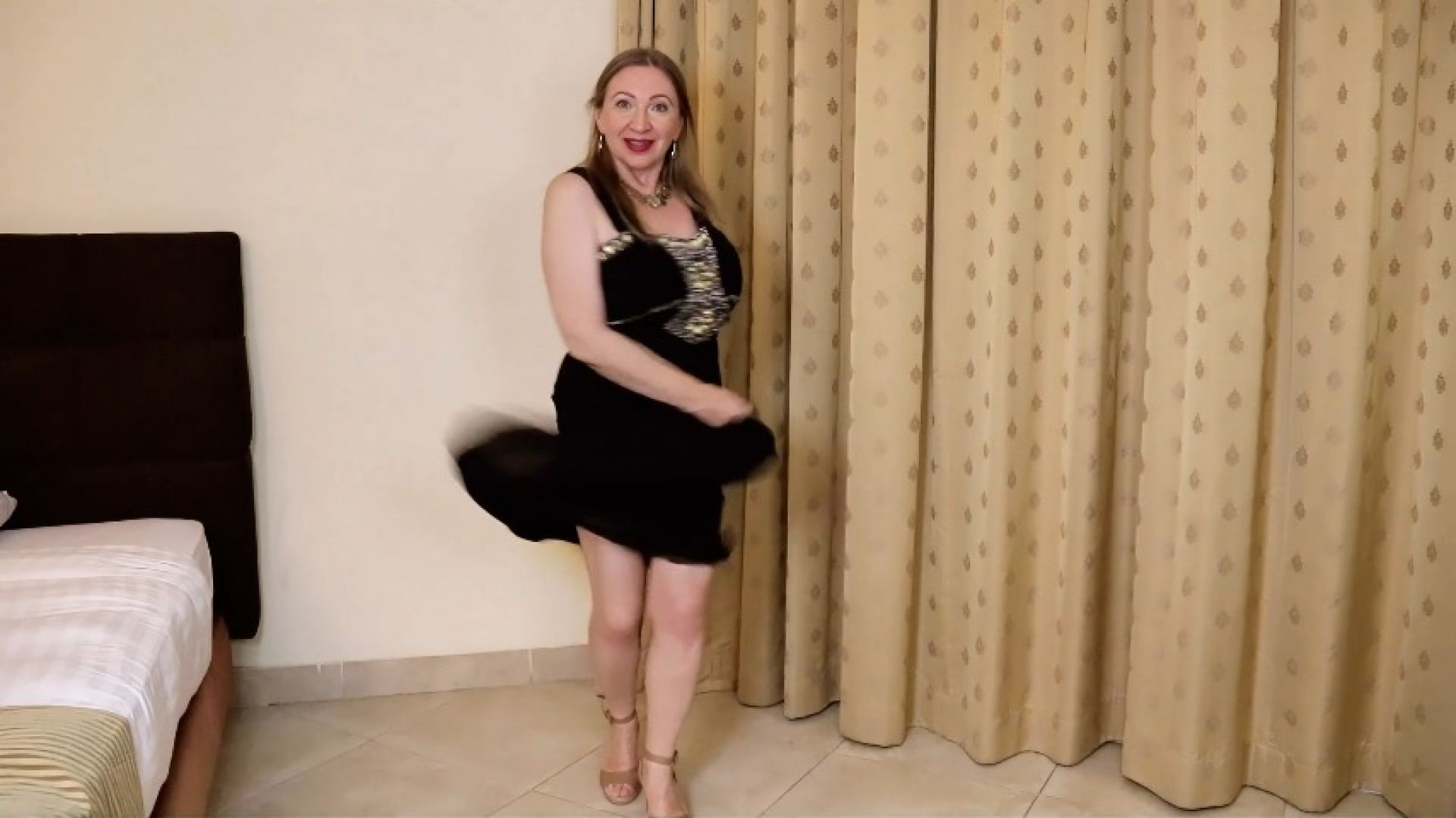 Elegant and stylish dance of a mature lady