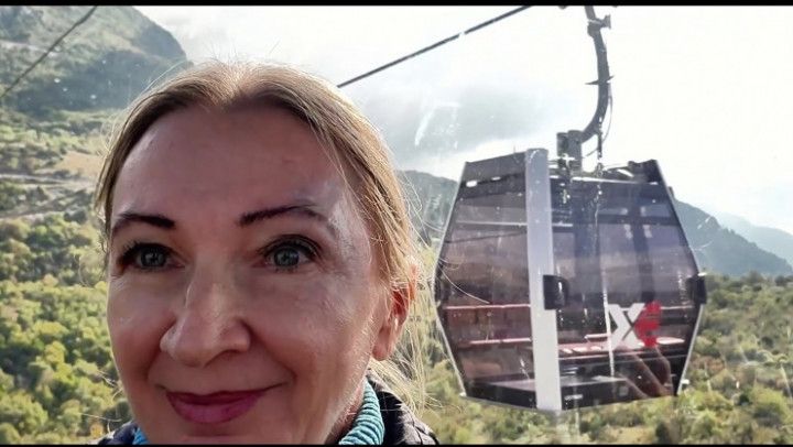 Climbing the mountains by cable car