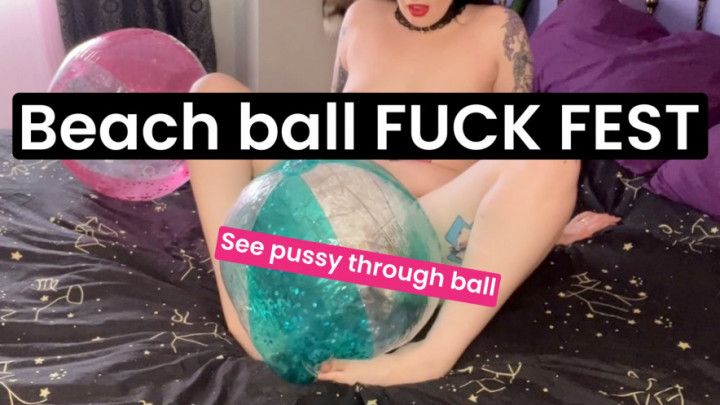 Beach Ball Fuck Fest - Nude Pussy On Ball
