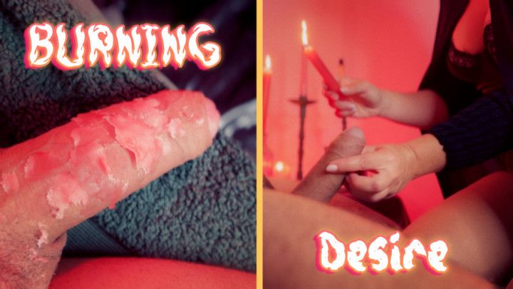 Burning Desire - Femdom Handjob and CBT Wax Play