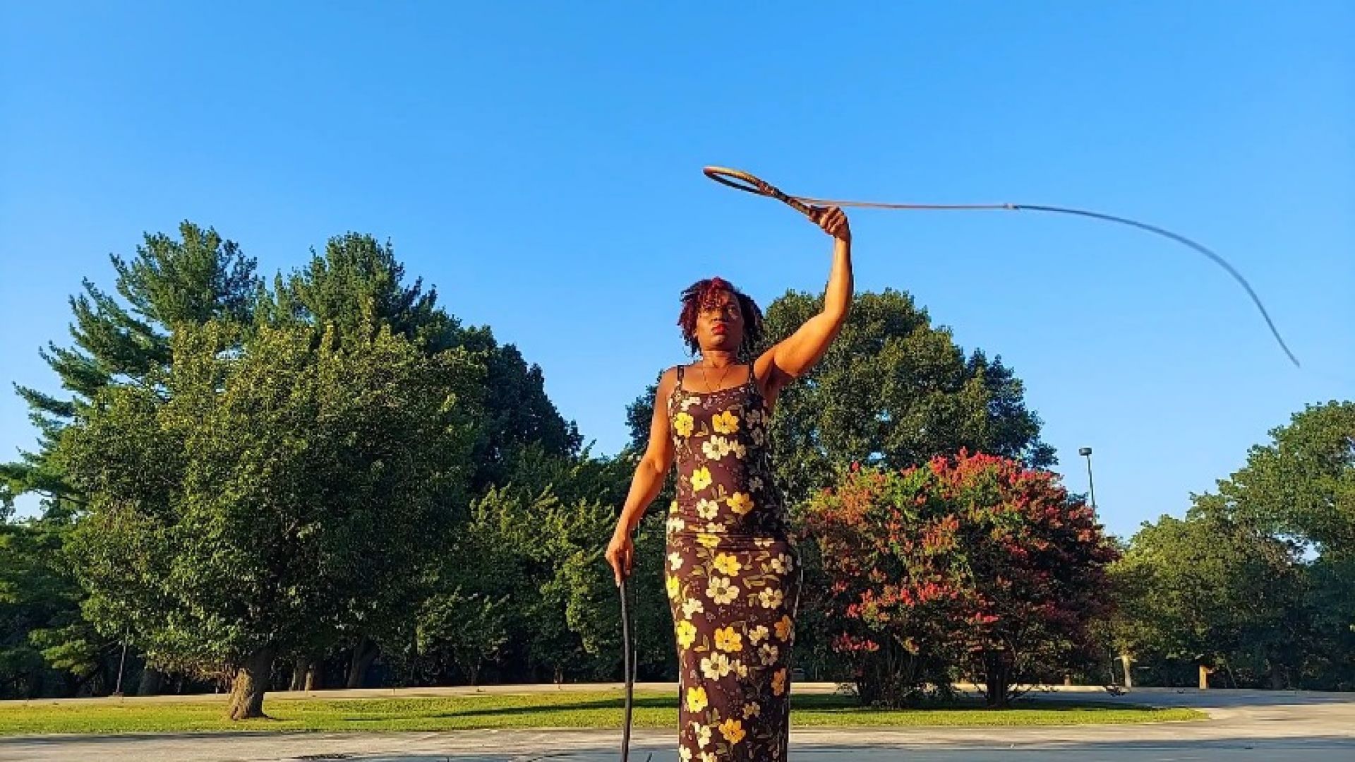 LadyWithTheWhips Outdoor Bullwhip Practice