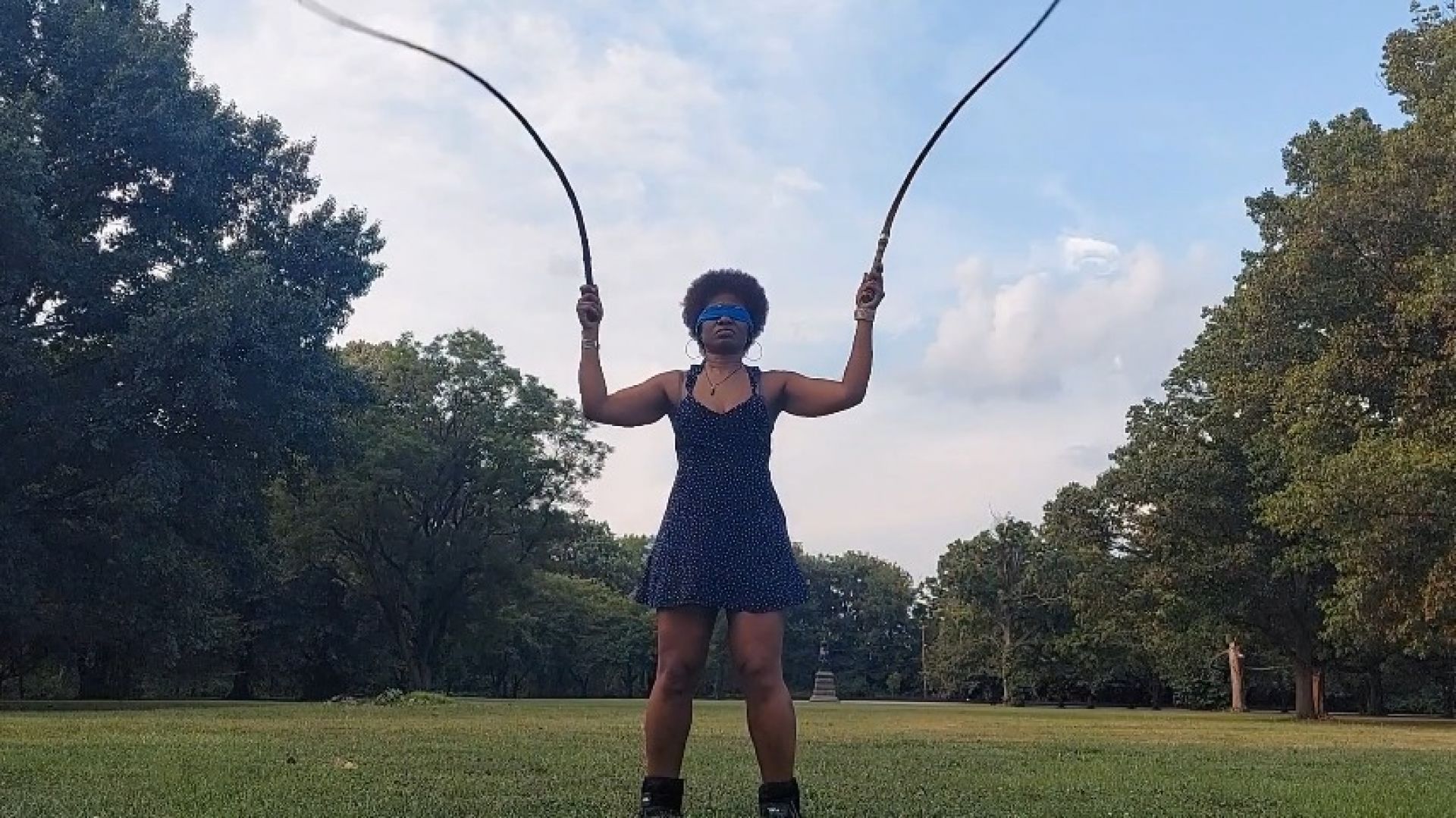 Blindfolded Bullwhip Practice