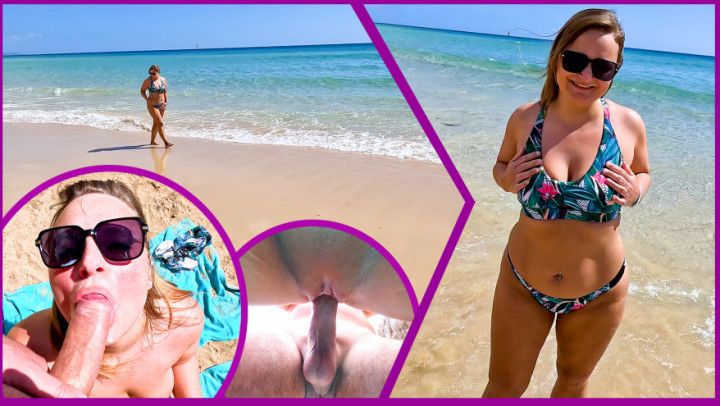 CUM FACE ON THE BEACH!!! PUBLIC SEX: All full of SPERM