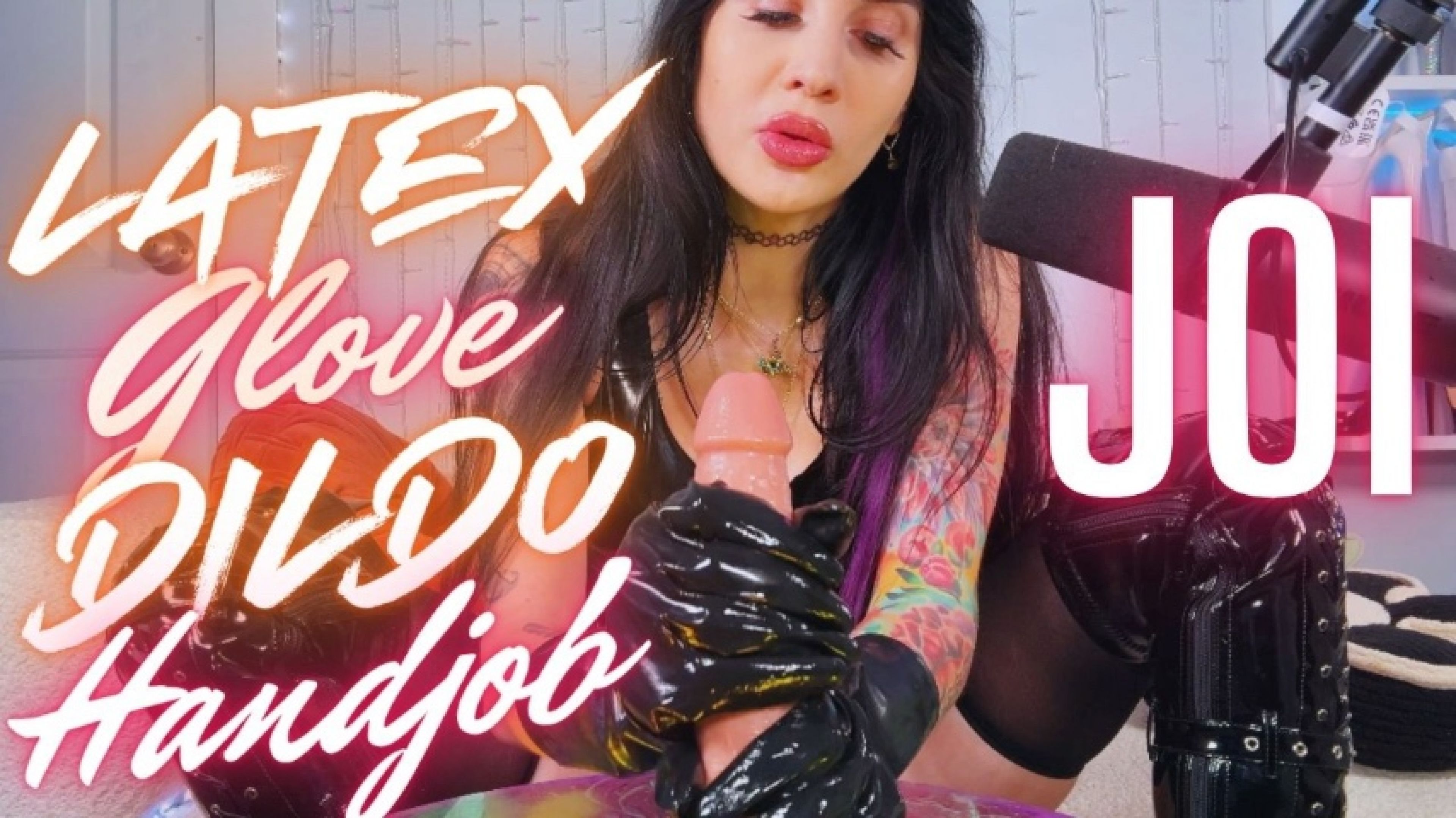 Latex Glove Dildo Handjob JOI