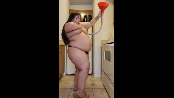 Weight Gain Shake Funneling and Bloated Belly Rub