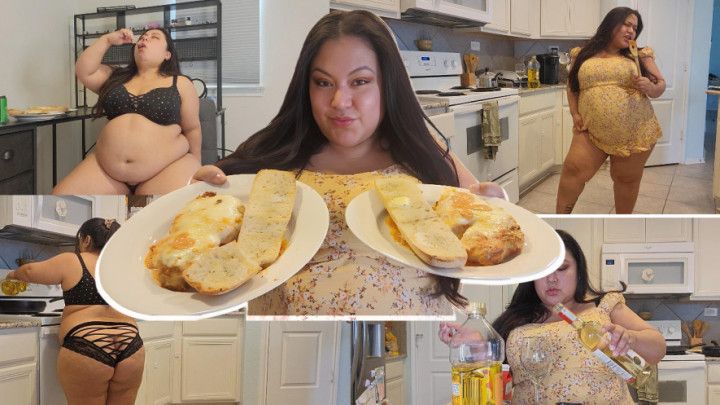 BBW, Feedee Tradwife Goes Wild - Dancing and Stuffing