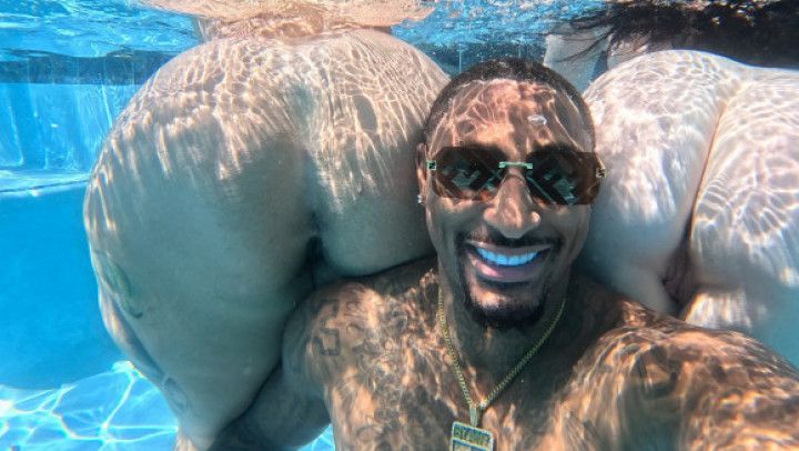 Lillianette Wet &amp; Warm In the Pool taking Black Cock