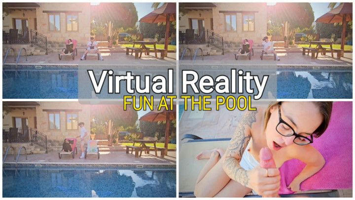 Virtual reality fun at the pool
