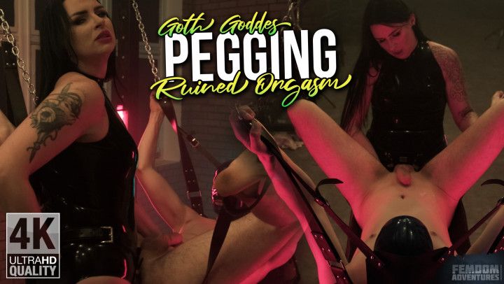 Pegging and Ruined Orgasm by Goth Goddess - 4K