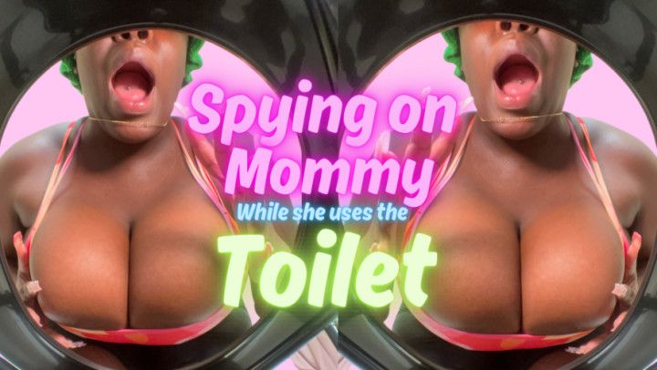 Spying on step-mommy while she uses the toilet