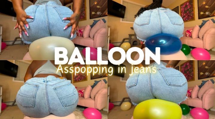 Balloon Asspopping in jeans