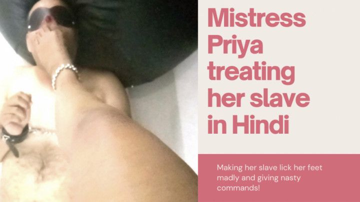 Mistress Priya horny feet licking