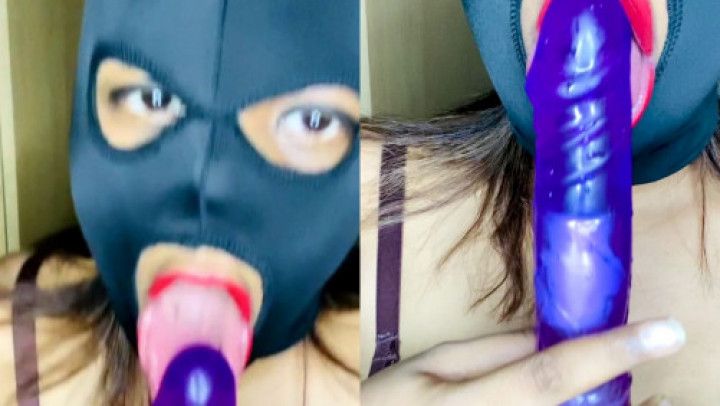 Priya hotwife sucking a Dildo