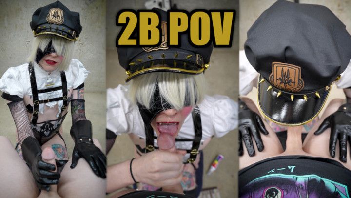 2B Cosplay POV Handjob and Facial