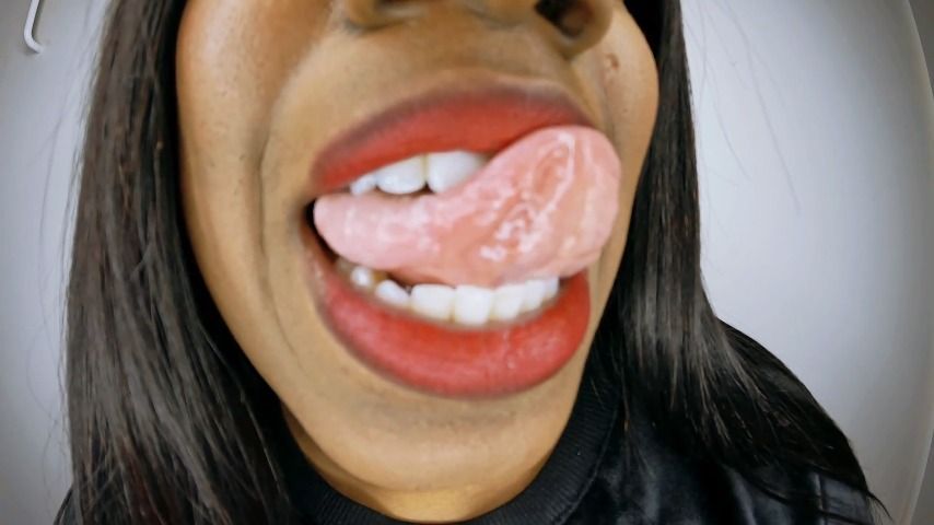 Red lipstick mouth &amp; teeth fetish