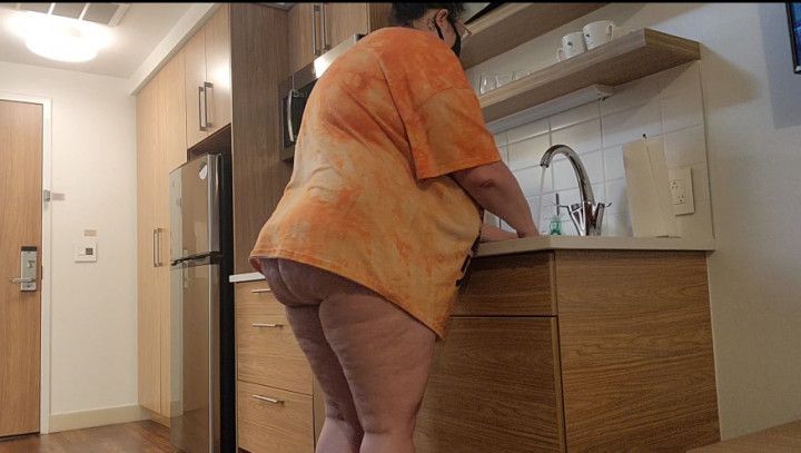 Nude cleaning and try on- Voyeur vibes