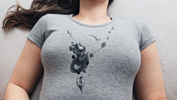 Hot Cumshot On My New Gray T-shirt