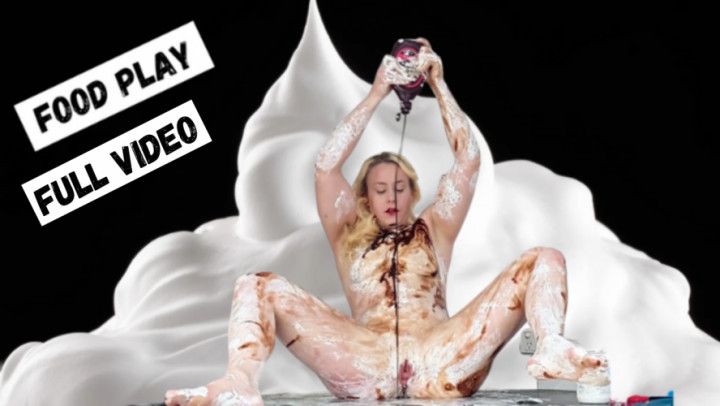 Food play marshmallow fluff and chocolate sauce Full video