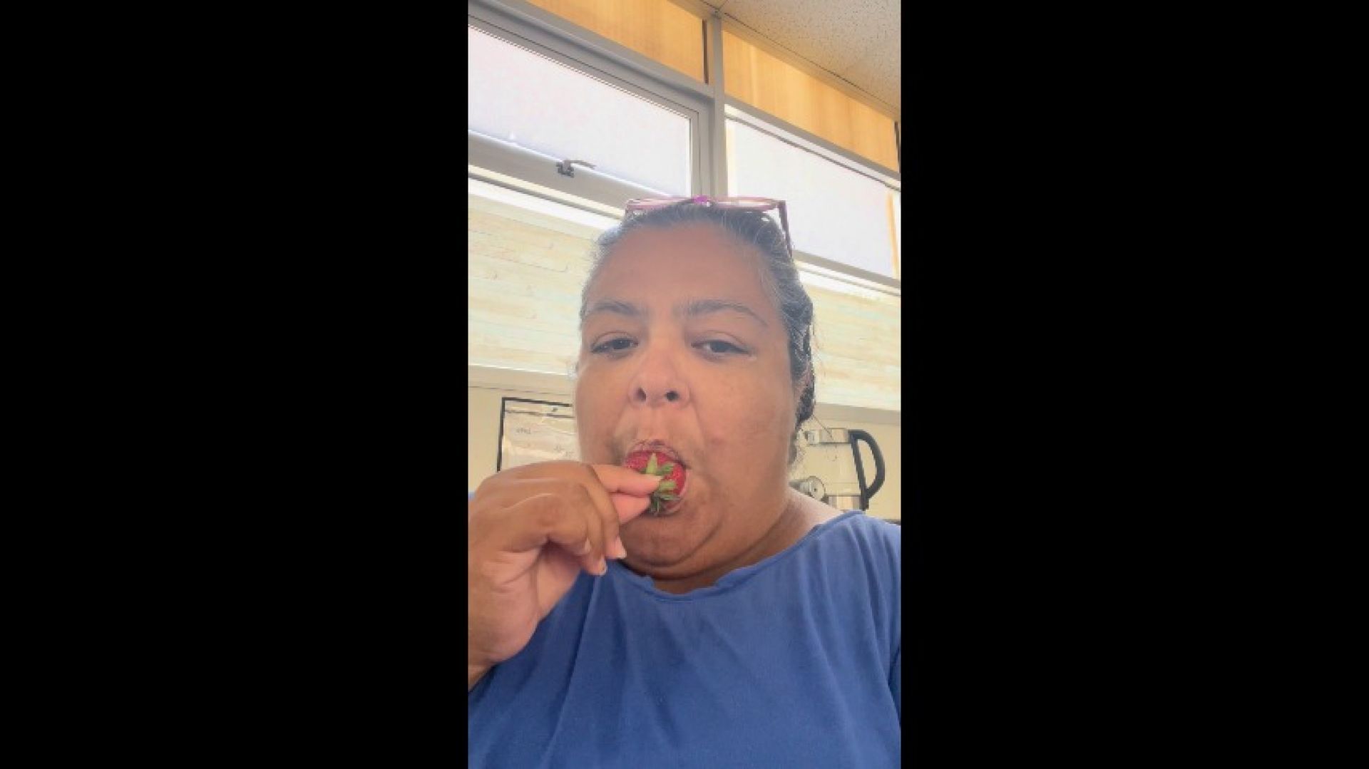 Enjoying my Strawberry