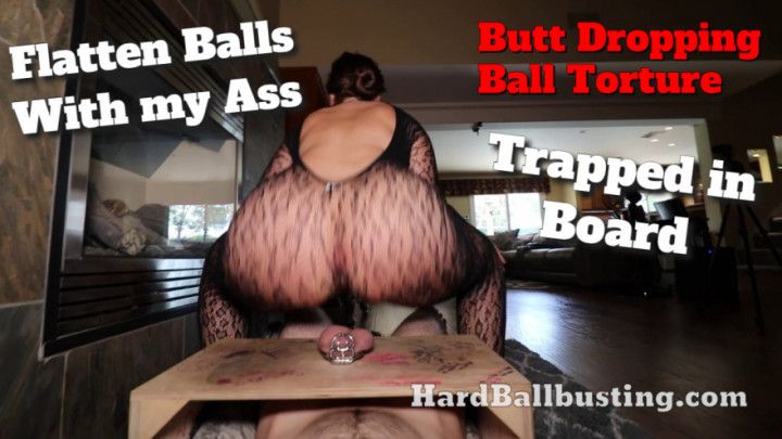 Butt drops and Grinding on Chastity Caged subs balls in Boar