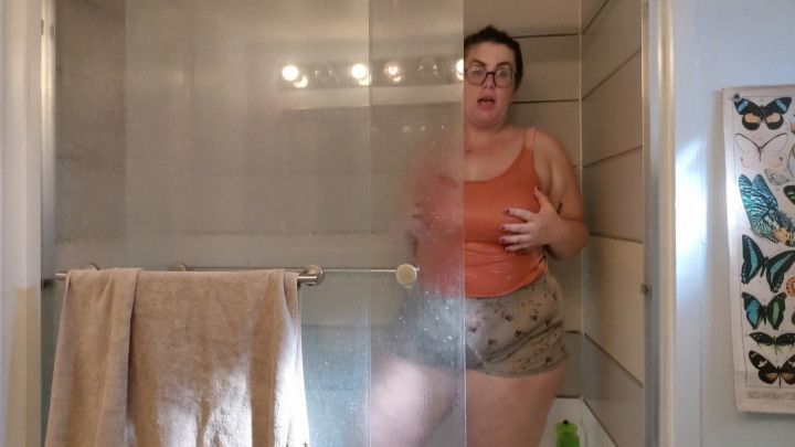 Wet clothes in shower