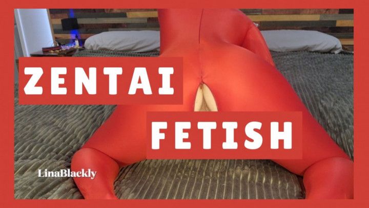 Red Zentai Seduction: Lina's Vibrating Climax