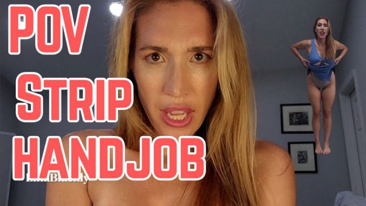 Earthquake: Busty Wife's Striptease Leads to POV Handjob