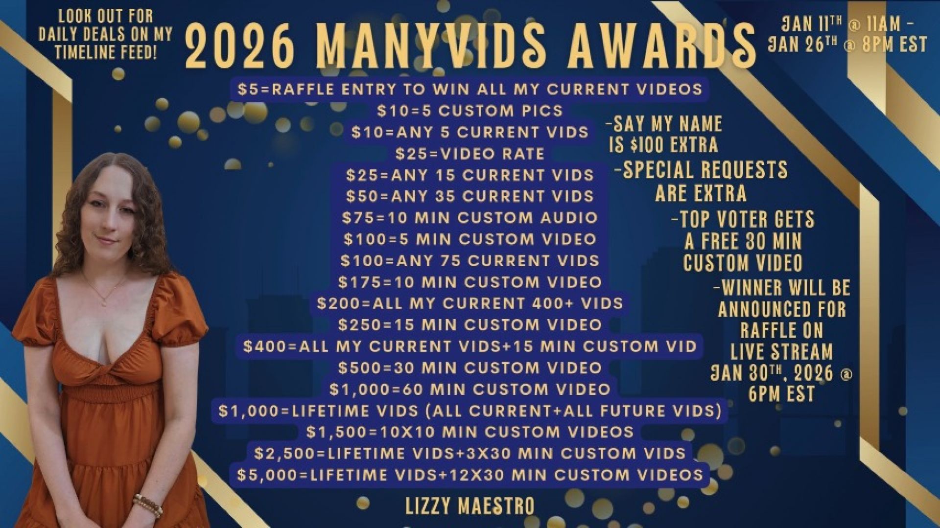 2026 ManyVids Awards Contest Flyer